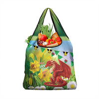 Wales Saint David's Day Grocery Bag Dydd Gwyl Dewi Hapus Dragon Daffodil - Wonder Print Shop