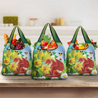 Wales Saint David's Day Grocery Bag Dydd Gwyl Dewi Hapus Dragon Daffodil - Wonder Print Shop