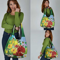 Wales Saint David's Day Grocery Bag Dydd Gwyl Dewi Hapus Dragon Daffodil - Wonder Print Shop