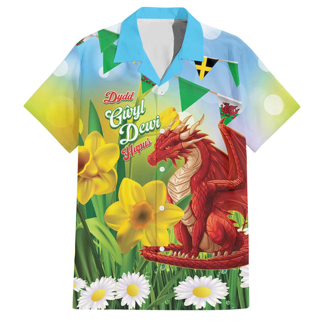 Wales Saint David's Day Hawaiian Shirt Dydd Gwyl Dewi Hapus Dragon Daffodil - Wonder Print Shop