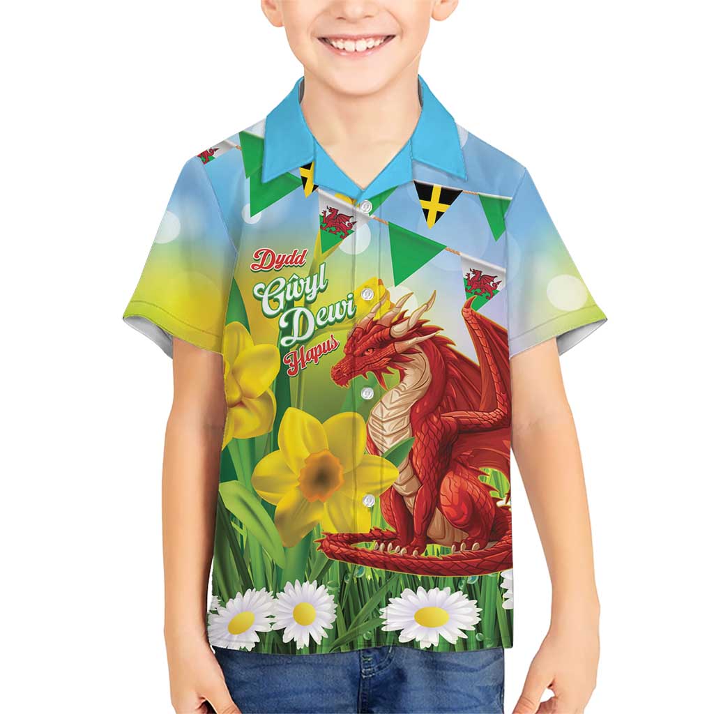Wales Saint David's Day Hawaiian Shirt Dydd Gwyl Dewi Hapus Dragon Daffodil - Wonder Print Shop