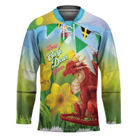 Wales Saint David's Day Hockey Jersey Dydd Gwyl Dewi Hapus Dragon Daffodil - Wonder Print Shop