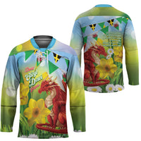 Wales Saint David's Day Hockey Jersey Dydd Gwyl Dewi Hapus Dragon Daffodil - Wonder Print Shop