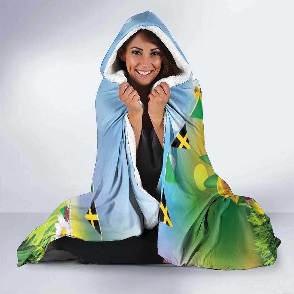 Wales Saint David's Day Hooded Blanket Dydd Gwyl Dewi Hapus Dragon Daffodil - Wonder Print Shop