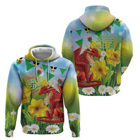 Wales Saint David's Day Hoodie Dydd Gwyl Dewi Hapus Dragon Daffodil - Wonder Print Shop