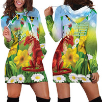 Wales Saint David's Day Hoodie Dress Dydd Gwyl Dewi Hapus Dragon Daffodil - Wonder Print Shop