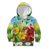 Wales Saint David's Day Kid Hoodie Dydd Gwyl Dewi Hapus Dragon Daffodil - Wonder Print Shop