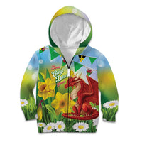 Wales Saint David's Day Kid Hoodie Dydd Gwyl Dewi Hapus Dragon Daffodil - Wonder Print Shop
