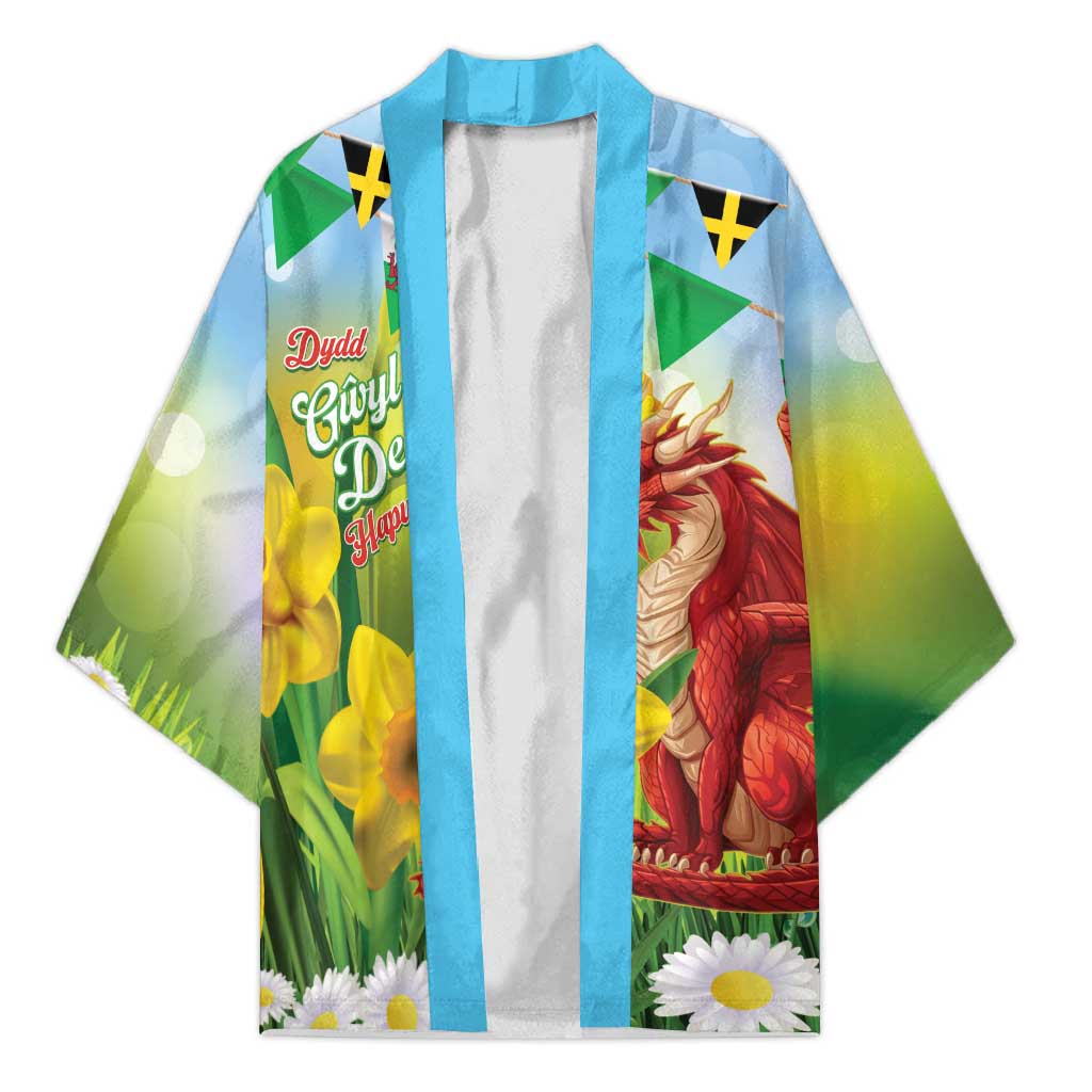 Wales Saint David's Day Kimono Dydd Gwyl Dewi Hapus Dragon Daffodil - Wonder Print Shop