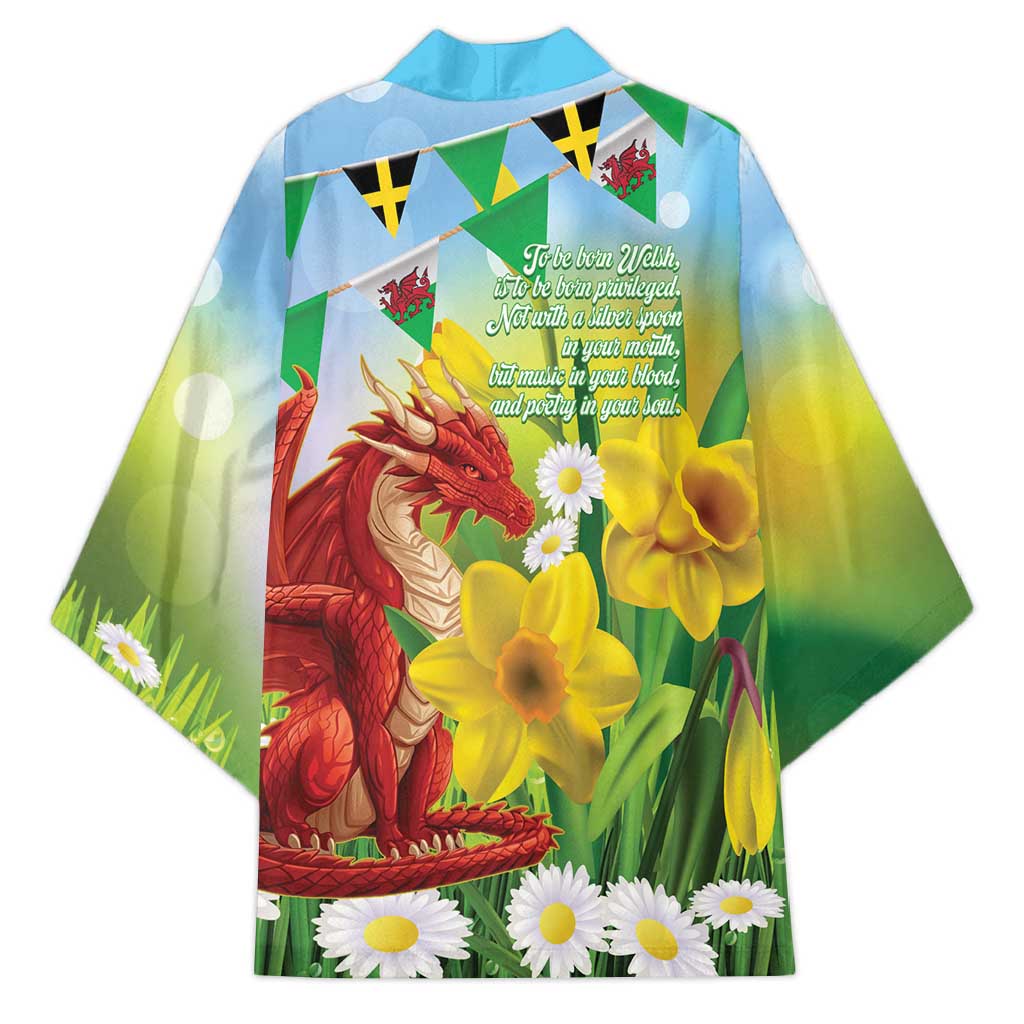 Wales Saint David's Day Kimono Dydd Gwyl Dewi Hapus Dragon Daffodil - Wonder Print Shop