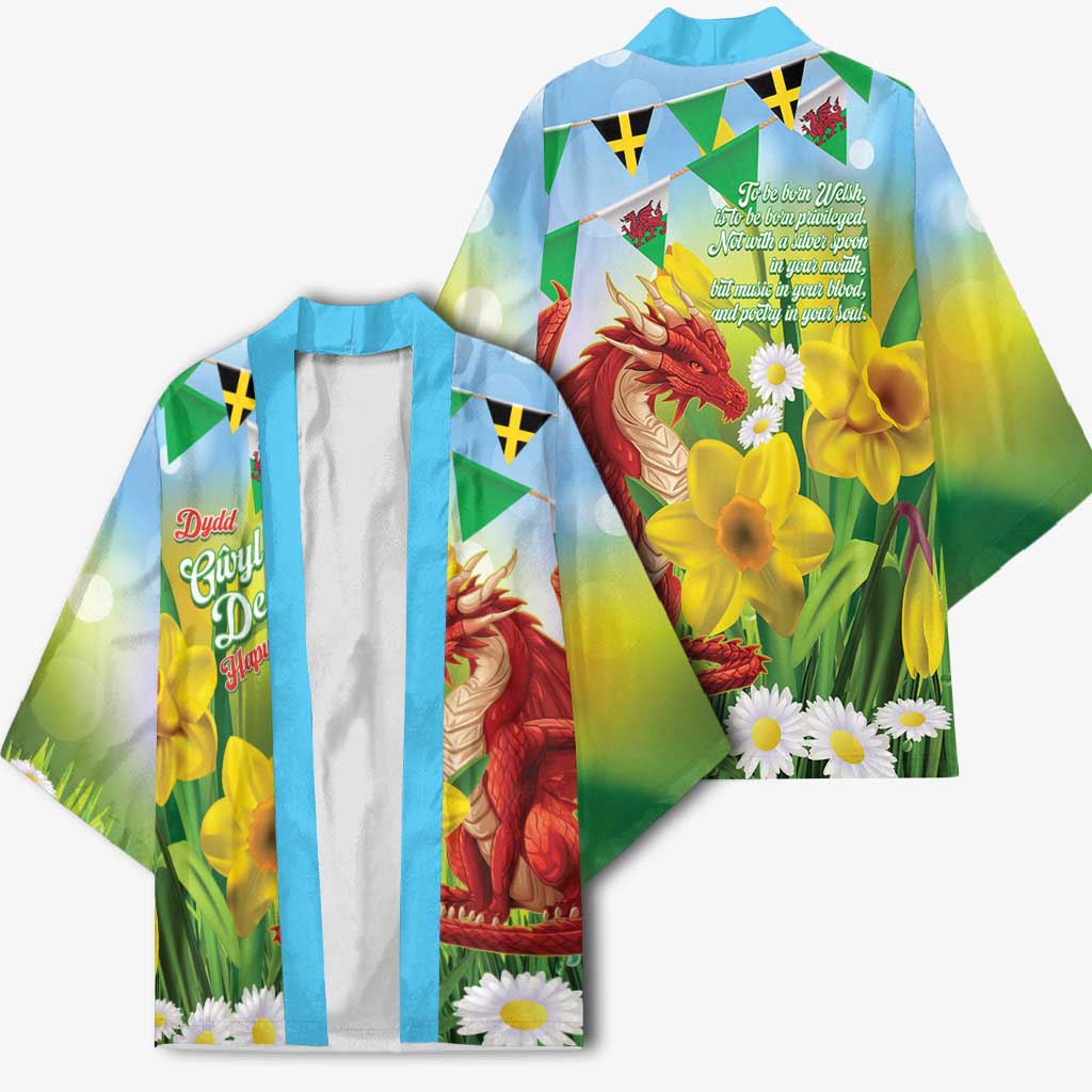Wales Saint David's Day Kimono Dydd Gwyl Dewi Hapus Dragon Daffodil - Wonder Print Shop