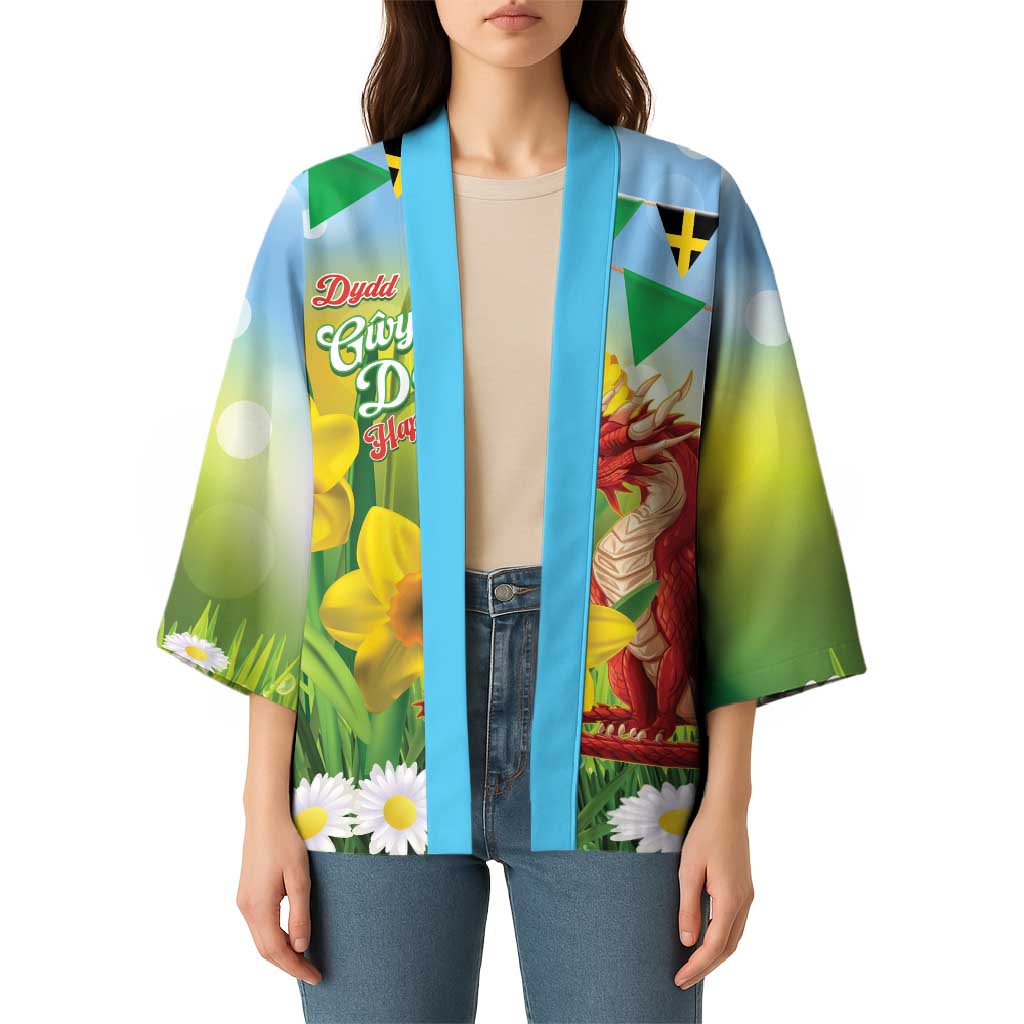 Wales Saint David's Day Kimono Dydd Gwyl Dewi Hapus Dragon Daffodil - Wonder Print Shop