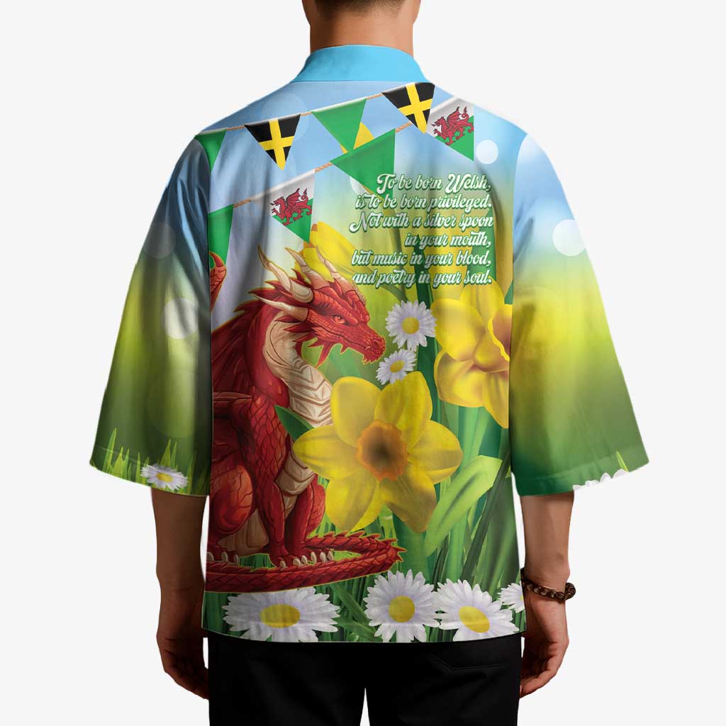 Wales Saint David's Day Kimono Dydd Gwyl Dewi Hapus Dragon Daffodil - Wonder Print Shop
