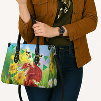 Wales Saint David's Day Leather Bag Dydd Gwyl Dewi Hapus Dragon Daffodil - Wonder Print Shop