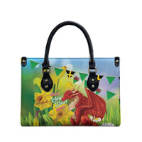 Wales Saint David's Day Leather Bag Dydd Gwyl Dewi Hapus Dragon Daffodil - Wonder Print Shop