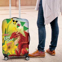 Wales Saint David's Day Luggage Cover Dydd Gwyl Dewi Hapus Dragon Daffodil - Wonder Print Shop