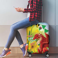 Wales Saint David's Day Luggage Cover Dydd Gwyl Dewi Hapus Dragon Daffodil - Wonder Print Shop