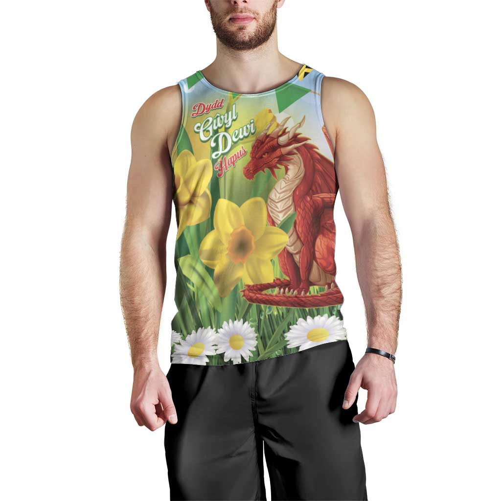 Wales Saint David's Day Men Tank Top Dydd Gwyl Dewi Hapus Dragon Daffodil - Wonder Print Shop