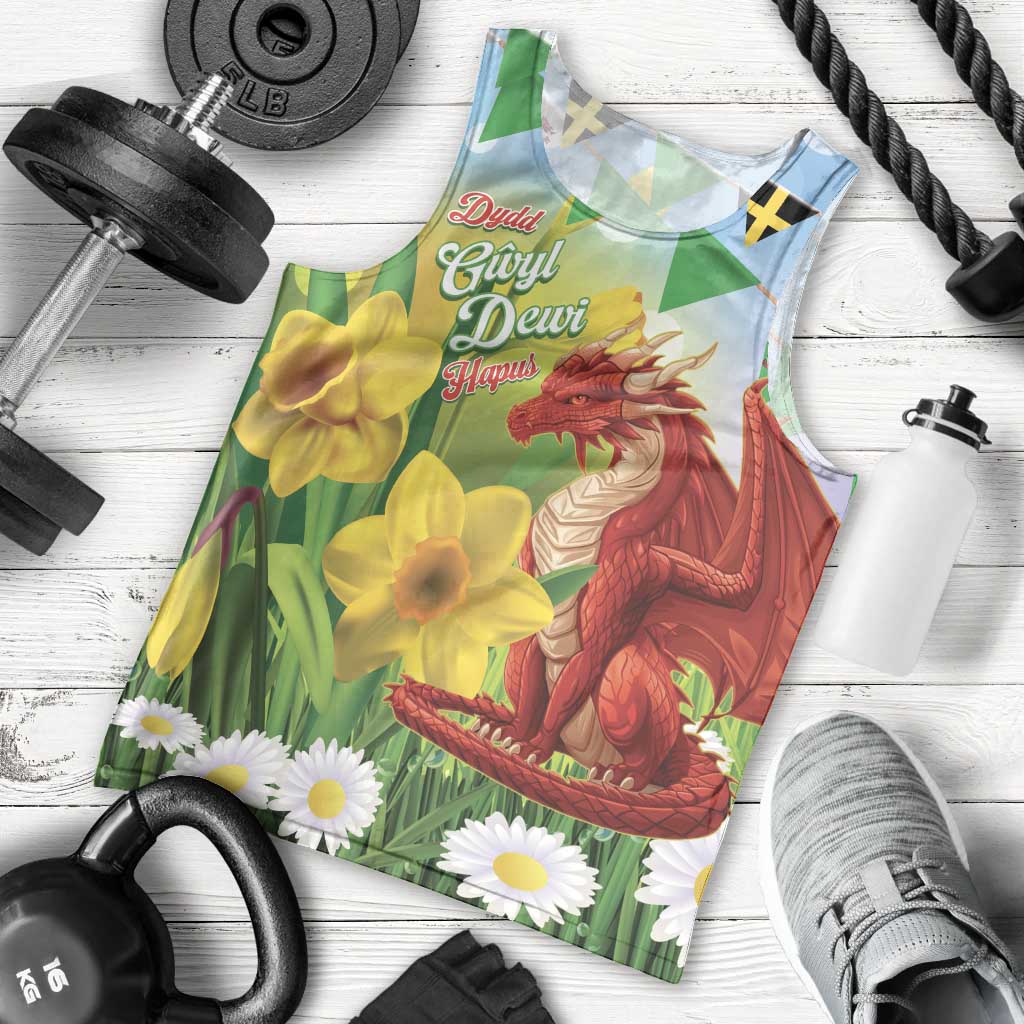 Wales Saint David's Day Men Tank Top Dydd Gwyl Dewi Hapus Dragon Daffodil - Wonder Print Shop