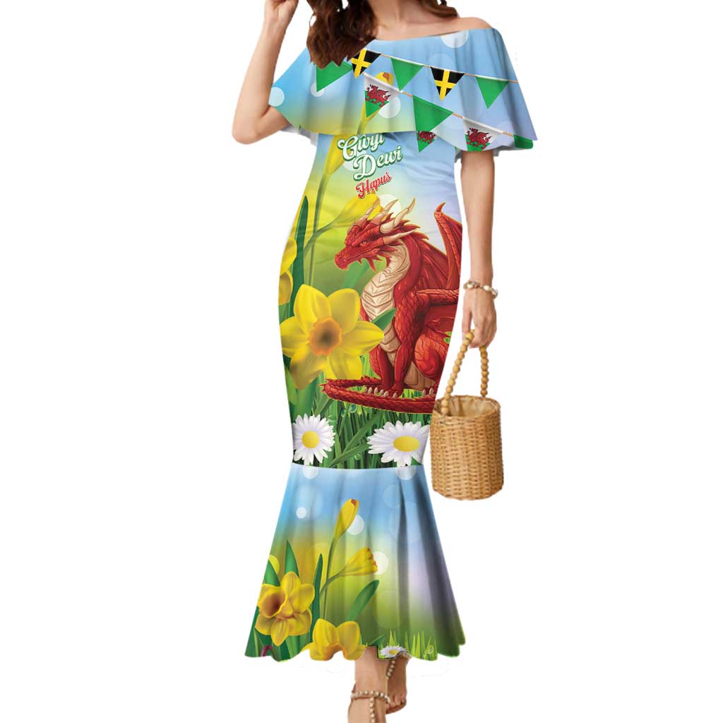 Wales Saint David's Day Mermaid Dress Dydd Gwyl Dewi Hapus Dragon Daffodil - Wonder Print Shop