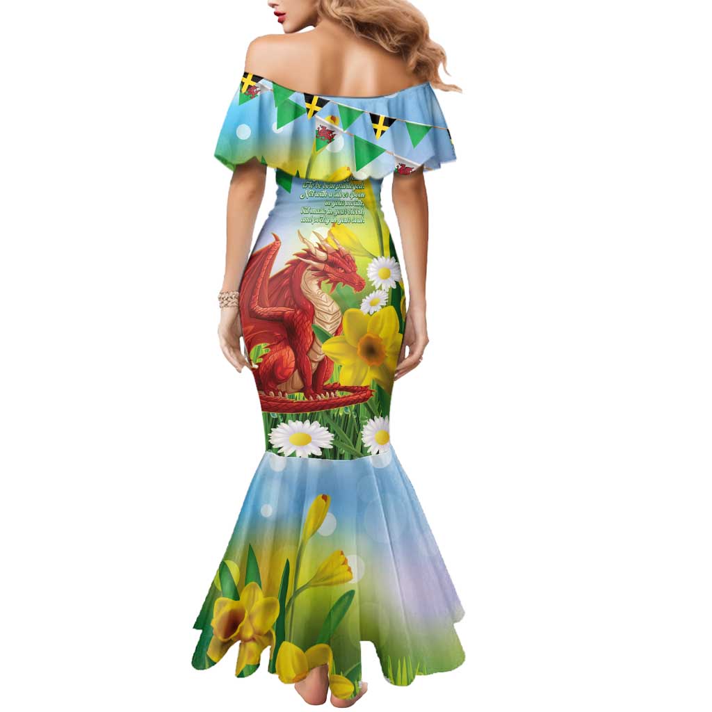 Wales Saint David's Day Mermaid Dress Dydd Gwyl Dewi Hapus Dragon Daffodil - Wonder Print Shop