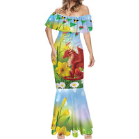 Wales Saint David's Day Mermaid Dress Dydd Gwyl Dewi Hapus Dragon Daffodil - Wonder Print Shop