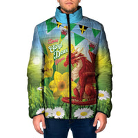 Wales Saint David's Day Padded Jacket Dydd Gwyl Dewi Hapus Dragon Daffodil - Wonder Print Shop