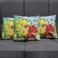 Wales Saint David's Day Pillow Cover Dydd Gwyl Dewi Hapus Dragon Daffodil - Wonder Print Shop