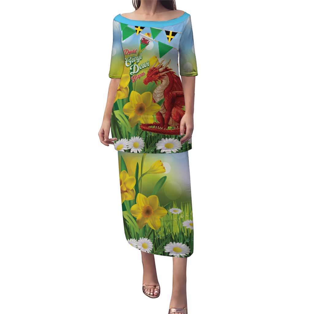 Wales Saint David's Day Puletasi Dydd Gwyl Dewi Hapus Dragon Daffodil - Wonder Print Shop