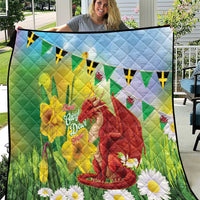 Wales Saint David's Day Quilt Dydd Gwyl Dewi Hapus Dragon Daffodil - Wonder Print Shop