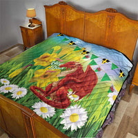 Wales Saint David's Day Quilt Dydd Gwyl Dewi Hapus Dragon Daffodil - Wonder Print Shop