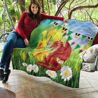Wales Saint David's Day Quilt Dydd Gwyl Dewi Hapus Dragon Daffodil - Wonder Print Shop