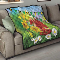 Wales Saint David's Day Quilt Dydd Gwyl Dewi Hapus Dragon Daffodil - Wonder Print Shop