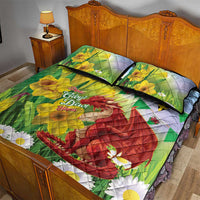 Wales Saint David's Day Quilt Bed Set Dydd Gwyl Dewi Hapus Dragon Daffodil - Wonder Print Shop
