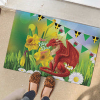 Wales Saint David's Day Rubber Doormat Dydd Gwyl Dewi Hapus Dragon Daffodil - Wonder Print Shop