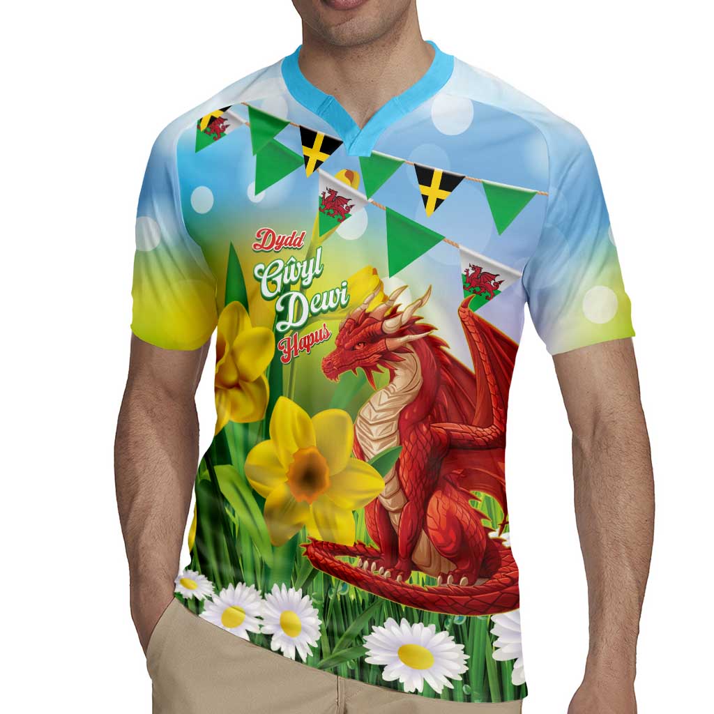 Wales Saint David's Day Rugby Jersey Dydd Gwyl Dewi Hapus Dragon Daffodil - Wonder Print Shop