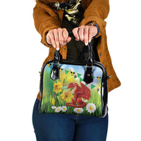 Wales Saint David's Day Shoulder Handbag Dydd Gwyl Dewi Hapus Dragon Daffodil - Wonder Print Shop