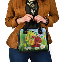Wales Saint David's Day Shoulder Handbag Dydd Gwyl Dewi Hapus Dragon Daffodil - Wonder Print Shop