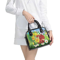 Wales Saint David's Day Shoulder Handbag Dydd Gwyl Dewi Hapus Dragon Daffodil - Wonder Print Shop