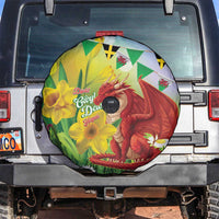 Wales Saint David's Day Spare Tire Cover Dydd Gwyl Dewi Hapus Dragon Daffodil - Wonder Print Shop