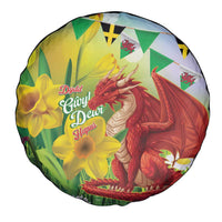 Wales Saint David's Day Spare Tire Cover Dydd Gwyl Dewi Hapus Dragon Daffodil - Wonder Print Shop