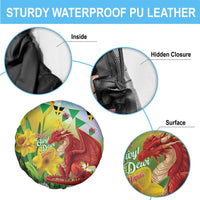 Wales Saint David's Day Spare Tire Cover Dydd Gwyl Dewi Hapus Dragon Daffodil - Wonder Print Shop