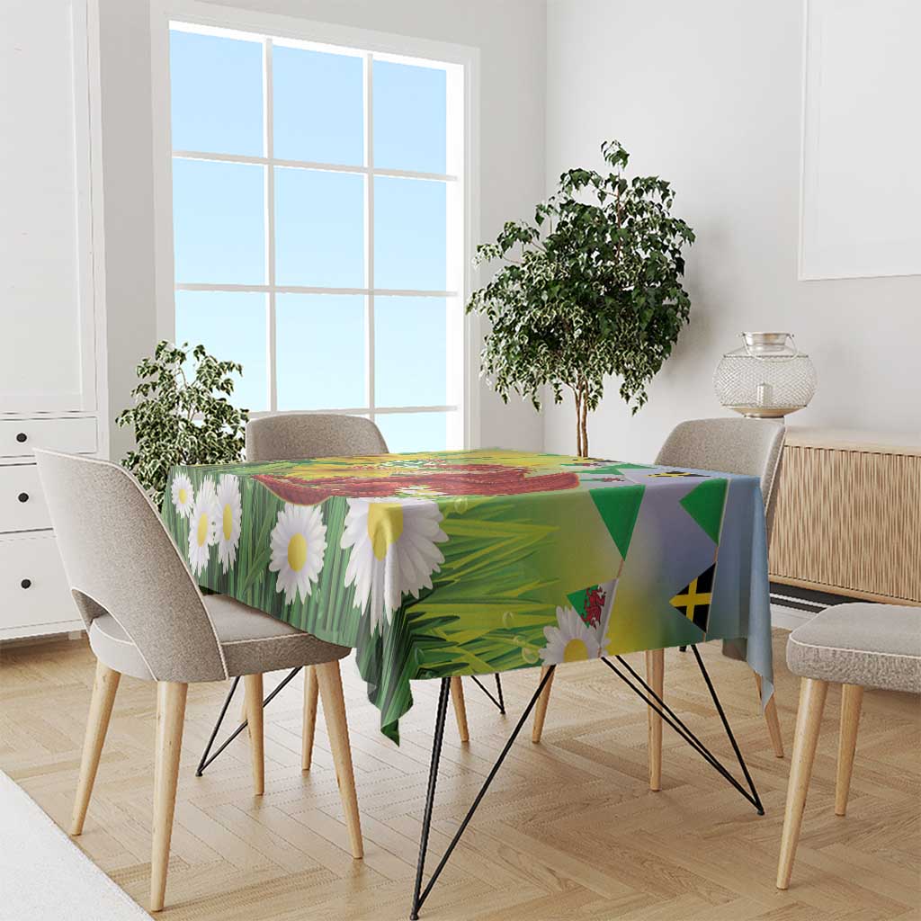 Wales Saint David's Day Tablecloth Dydd Gwyl Dewi Hapus Dragon Daffodil - Wonder Print Shop
