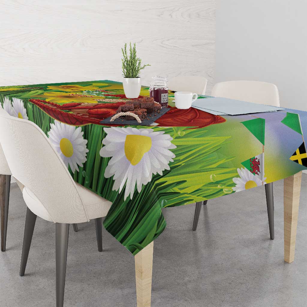 Wales Saint David's Day Tablecloth Dydd Gwyl Dewi Hapus Dragon Daffodil - Wonder Print Shop