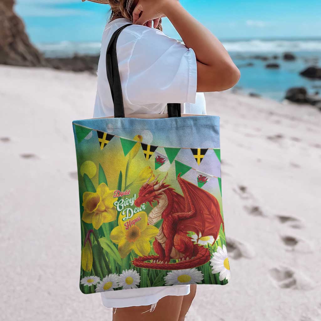 Wales Saint David's Day Tote Bag Dydd Gwyl Dewi Hapus Dragon Daffodil - Wonder Print Shop