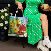 Wales Saint David's Day Tote Bag Dydd Gwyl Dewi Hapus Dragon Daffodil - Wonder Print Shop
