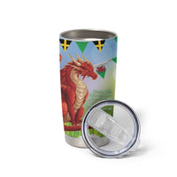 Wales Saint David's Day Tumbler Cup Dydd Gwyl Dewi Hapus Dragon Daffodil - Wonder Print Shop