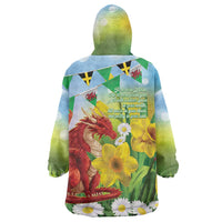 Wales Saint David's Day Wearable Blanket Hoodie Dydd Gwyl Dewi Hapus Dragon Daffodil - Wonder Print Shop