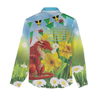 Wales Saint David's Day Women Casual Shirt Dydd Gwyl Dewi Hapus Dragon Daffodil - Wonder Print Shop