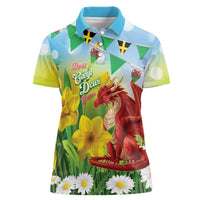 Wales Saint David's Day Women Polo Shirt Dydd Gwyl Dewi Hapus Dragon Daffodil - Wonder Print Shop